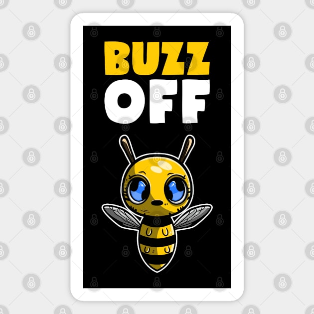 Buzz Off | Cartoon Bee Magnet by DesignINKZ